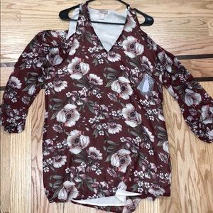 Forever 21 maroon dress with flowers